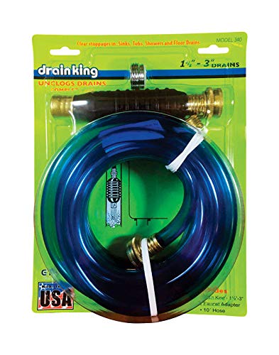 Drain King 340 All In One Easy To Use Drain Unclogging Kit, 1.5 To 3 Inch