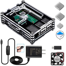 Load image into Gallery viewer, Smraza Raspberry Pi 3 B+ Case with Fan, 5V 2.5A Power Supply and 3 Heat Sinks for Raspberry Pi 3 Model B+ (B Plus), 3B, 2B
