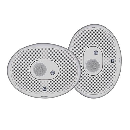 Dual Electronics DMS369 Two 6 x 9 inch 3 Way Marine Speakers with 200 Watts of Peak Power,white