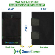 Load image into Gallery viewer, 2 Black Waterproof UV Protection Speaker Covers for Outdoor Speakers with Sound Option fit Yamaha NS-AW150, Polk Audio Atrium 5, Herdio 5.25&quot; &amp; Pyle 5.25 Speakers (MAX Size: H 10.4&quot; X W 6.7&quot; X D 8.3&quot;)
