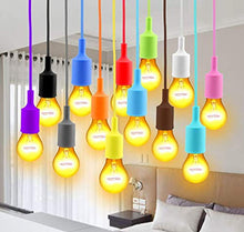 Load image into Gallery viewer, Lightingsky Colorful E26 Silicone Ceiling Lamp Holder DIY Textile Ceiling Light Cord Pendant Light Scoket (Blue, 1 Meter)
