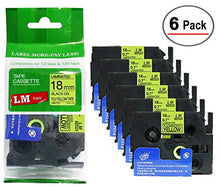 Load image into Gallery viewer, 6/Pack LM Tapes - LMeC41 Premium 3/4&quot; Black Print on Bright Yellow Label Compatible with Brother TZeC41 P-Touch Tape Includes Tape Color/Size Guide. Replaces TZ-C41 18mm 0.7 Laminated
