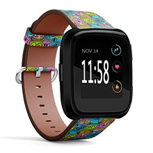Load image into Gallery viewer, Replacement Leather Strap Printing Wristbands Compatible with Fitbit Versa - Colorful Tribal Owls Pattern
