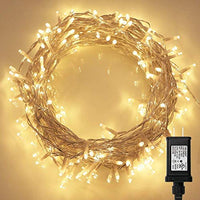 200 LED Indoor String Light with Remote and Timer on 69ft Clear String (8 Modes, Dimmable, Low Voltage Plug, Warm White)