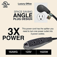 Load image into Gallery viewer, 3 Way Power Splitter and 6&#39; Extension Cord, 3 Pack  Angled Plug (1, 12 Foot)
