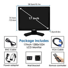 Load image into Gallery viewer, JaiHo 17 Inch Widescreen TFT LCD Monitor, 1280x1024 Resolution 1080P 4:3 Full HD Monitor Color Display Screen with PC/BNC/VGA/AV/HDMI/USB Earphone Input, Built-in Dual Speakers
