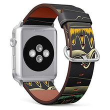Load image into Gallery viewer, S-Type iWatch Leather Strap Printing Wristbands for Apple Watch 4/3/2/1 Sport Series (38mm) - Abstract Streams Pattern
