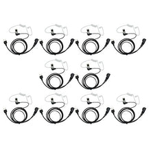 Load image into Gallery viewer, GoodQbuy 10Pcs Covert Acoustic Tube Earpiece Headset with PTT is Compatible with Midland/Alan Radio GXT250 GXT1000VP4 GXT1050VP4 LXT112 LXT380 LXT118 XT511 2-pin

