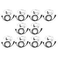GoodQbuy 10Pcs Covert Acoustic Tube Earpiece Headset with PTT is Compatible with Midland/Alan Radio GXT250 GXT1000VP4 GXT1050VP4 LXT112 LXT380 LXT118 XT511 2-pin