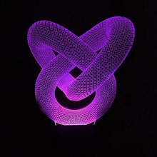 Load image into Gallery viewer, Love Knot Abstract Circle Spiral 3D Bulbing Night Light Magic Shape Illusions 7Colors Change Decor Lamp
