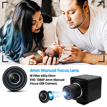 Load image into Gallery viewer, SVPRO 1080P Full HD Mini USB Web Camera 2MP CMOS OV2710 4mm Manual Focus Lens CS Mount Camera High Frame Rate 30fps/60fps/100fps USB Camera Desktop for Linux Windows Android, Plug and Play
