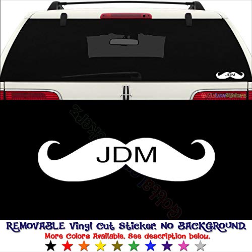 GottaLoveStickerz Mustache Hair Japanese JDM Removable Vinyl Decal Sticker for Laptop Tablet Helmet Windows Wall Decor Car Truck Motorcycle - Size (05 Inch / 13 cm Wide) - Color (Matte White)