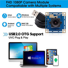 Load image into Gallery viewer, SVPRO 2 Megapixel HD USB Camera Board 1/2.7&#39;&#39; CMOS OV2710 USB Web Camera Module 1920x1080 with 3.6mm Lens Embedded Camera for Security Surveillance Systems
