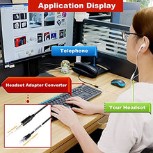 Load image into Gallery viewer, VoiceJoy Smartphone Headset with 3.5mm Jack to RJ9/RJ10 Plug ONLY for Plantronics M22 Amplifier and Cisco 7940G 7941G 7942G 7945G,etc Office IP Phones
