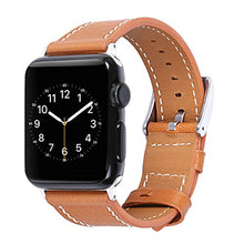 Load image into Gallery viewer, Leather Bands for Apple Watch 38mm, Originality Club iWatch Wrist Band Leather Replacement Straps Bracelet with Metal Clasp for Apple Watch Series 3 2 1 38mm
