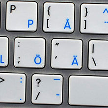 Load image into Gallery viewer, MAC NS Swedish/Finnish - English Non-Transparent Keyboard Stickers White Background for Desktop, Laptop and Notebook
