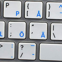 MAC NS Swedish/Finnish - English Non-Transparent Keyboard Stickers White Background for Desktop, Laptop and Notebook