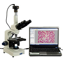 Load image into Gallery viewer, OMAX 40X-2000X Trinocular Phase Contrast Compound Microscope with Interchangable Phase Contrast Kit and 2.0MP USB Camera
