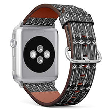 Load image into Gallery viewer, Compatible with Small Apple Watch 38mm, 40mm, 41mm (All Series) Leather Watch Wrist Band Strap Bracelet with Adapters (American Indian Navajo Arts Inspired)
