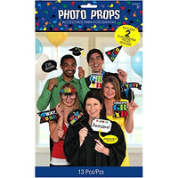 amscan Graduation Party Photo Booth Prop Cutouts Decoration, Plastic, Pack of 13.