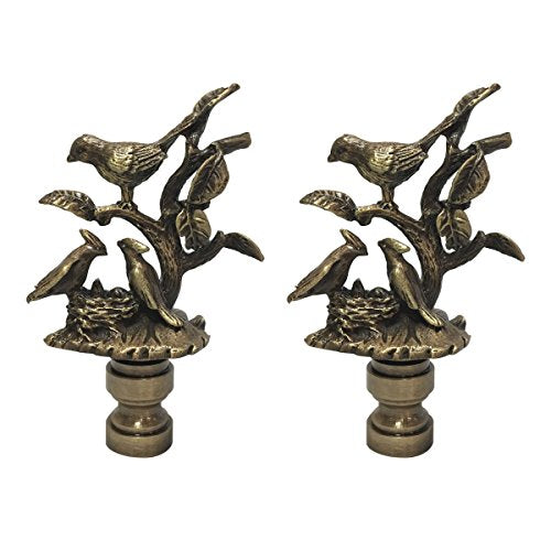 Royal Designs, Inc. Nesting Bird Design Lamp Finial (Antique Brass - 2)