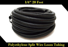 Load image into Gallery viewer, 20 FT 1/4&quot; INCH Split Loom Tubing Wire Conduit Hose Cover Auto Home Marine BlackMarine Black
