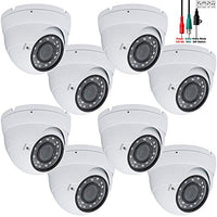 Evertech 8 pcs 1080p HD AHD TVI CVI and Traditional Analog Security Camera with 2.8-12mm Varifocal Zoom Lens, Day & Night, Indoor & Outdoor Dome Surveillance Camera