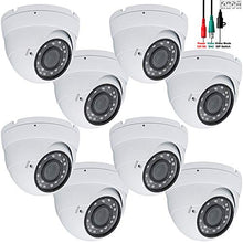 Load image into Gallery viewer, Evertech 1080P Dome Security Camera (Hybrid 4-in-1 HD-Cvi/Tvi/Ahd/960H Analog Cvbs), Day Night Weatherproof Indoor/Outdoor Dome Camera HD, Night Vision Up to 98Ft - Pack of 8
