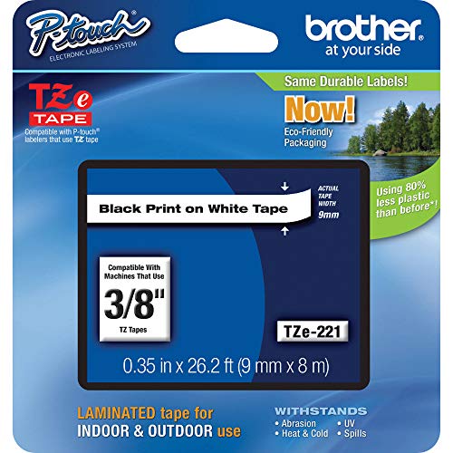 Brother Genuine P-touch TZE-221 Tape, 3/8