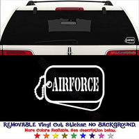 GottaLoveStickerz Air Force Military Tags Removable Vinyl Decal Sticker for Laptop Tablet Helmet Windows Wall Decor Car Truck Motorcycle - Size (07 Inch / 18 cm Wide) - Color (Matte White)