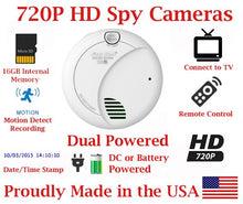 Load image into Gallery viewer, SecureGuard HD 720p Home &amp; Office Smoke Detector Sensor Residential Spy Camera Covert Hidden Nanny Camera Spy Gadget (New Cost Efficient Line)

