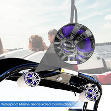 Load image into Gallery viewer, Pyle Marine Speakers - 5.25 Inch Waterproof IP44 Rated Wakeboard Tower and Weather Resistant Outdoor Audio Stereo Sound System with Built-in LED Lights - 1 Pair in Silver (PLMRWB50L)
