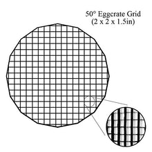 Load image into Gallery viewer, 24in (60cm) Eggcrate Grid for Pro Studio Solutions EZ-Pro Beauty Dish and Softbox Combo - 50 Degree Grid (2x2x1.5 Openings)
