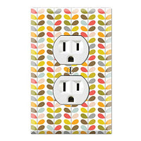 Color Stem Pattern Decorative Duplex Outlet Wall Plate Cover