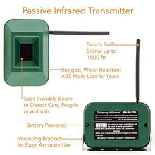 Load image into Gallery viewer, Driveway Informer Wireless Driveway Alarm-USA Made Driveway Alarm Long Range 1000&#39; Transmitter &amp; Receiver Included In Kit-Driveway Alarm Sensor Detects Vehicles &amp; People-Ideal for Home &amp; Business
