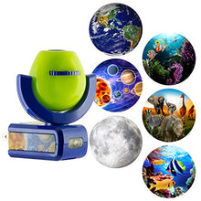 Load image into Gallery viewer, Projectables 13347 Six Image LED Plug-In Night Light, Green and Blue, Light Sensing, Auto On/Off, Projects Solar System, Earth, Moon, Safari, Aquarium, and Coral Reef on Ceiling, Wall, or Floor
