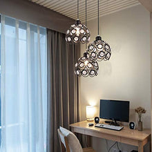 Load image into Gallery viewer, STGLIGHTING 1-Light H-Type Track Light Pendants Crystal Lampshade Black Iron Cage 4.9ft Wire Restaurant Chandelier Pendant Light Bulb Not Included
