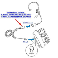 Load image into Gallery viewer, Phone Headset Compatible with Avaya 5620 5621 5625 6416 6424 QE4610 9404 9406 9408 9504 9508 - HIC QD Cord + Noise Cancel Supersonic Monaural Information Desk Phone Headset
