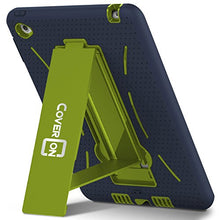 Load image into Gallery viewer, CoverON Designed for iPad Mini 5 Case (2019) 7.9&quot; / iPad Mini 4 Case (2015) Protective Hybrid Kickstand Tablet Cover - Dark Blue &amp; Neon Green
