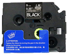 Load image into Gallery viewer, LM Tapes - Brother PT-200 3/8&quot; (9mm 0.35 Laminated) White on Black Compatible TZe P-touch Tape for Brother Model PT200 Label Maker with FREE Tape Guide Included
