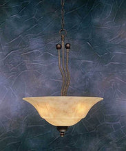 Load image into Gallery viewer, Wave 3 Light Uplight Inverted Pendant Finish: Bronze, Shade Color: Italian Marble Glass
