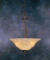 Wave 3 Light Uplight Inverted Pendant Finish: Bronze, Shade Color: Italian Marble Glass