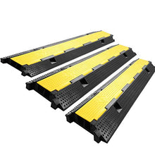 Load image into Gallery viewer, SHZOND Extreme Rubber 2 Channel Cable Protector Cable Ramps/Protectors Cable Ramp Cover 3 Pack Cable Protector Ramp Capacity 11000 lb Rubber Speed Bump (3 Pack 2 Channel)
