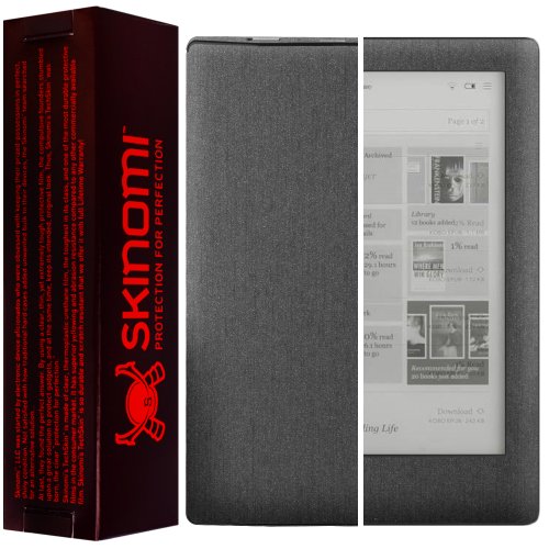 Skinomi Brushed Steel Full Body Skin Compatible with Kobo Aura HD (e-Reader)(Full Coverage) TechSkin with Anti-Bubble Clear Film Screen Protector