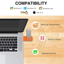 Load image into Gallery viewer, Kootion 10 X 16 GB USB Flash Drive 16 gb Flash Drive Thumb Drive Memory Stick Pen Drive Keychain Design Orange
