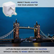 Load image into Gallery viewer, UK, Hong Kong, Ireland Travel Adapter Plug by Ceptics - Usa Input - Type G - Safe Grounded Perfect for Cell Phones, Laptops, Camera (3 Pack) - Dual Inputs - Ultra Compact - Light Weight (CT-7)

