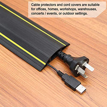 Load image into Gallery viewer, Floor Cable Cover, 6.5 Ft Floor Cord Protector 3 Channels Contains Cords, Cables and Wires, Perfect for Office, Home, Workshop, Warehouse, Concert, or Other Outdoor Surroundings ( Black )
