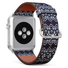 Load image into Gallery viewer, S-Type iWatch Leather Strap Printing Wristbands for Apple Watch 4/3/2/1 Sport Series (38mm) - Tribal Ethnic Ikat Geometric Folklore Ornament
