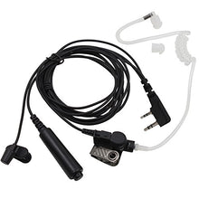 Load image into Gallery viewer, Tenq 3 Wire Pro Covert Acoustic Tube Bodyguard FBI Earpiece Headset Mic for 2-pin Kenwood Nexedge Hytera Puxing Wouxun Radio
