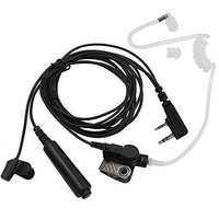 Tenq 3 Wire Pro Covert Acoustic Tube Bodyguard FBI Earpiece Headset Mic for 2-pin Kenwood Nexedge Hytera Puxing Wouxun Radio